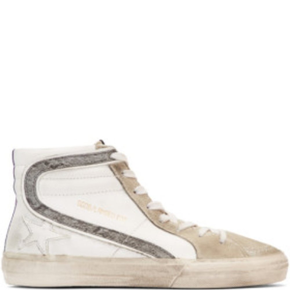 Sold 💕Golden Goose White Slide High-Top Sneakers - Picture 1 of 7